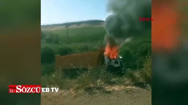 Yanan kamyonun şoförü hayatını kaybetti