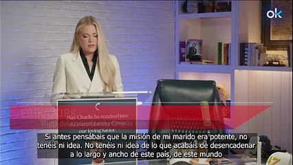 La viuda de Charlie Kirk tras su asesinato: "Lo han matado por su patriotismo, no saben lo que han desatado"