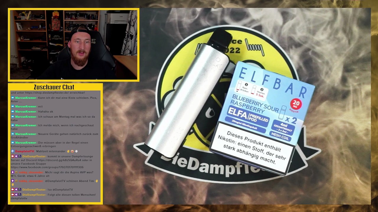 Elfbar ELFA Blueberry Sour Raspberry Geschmackstest