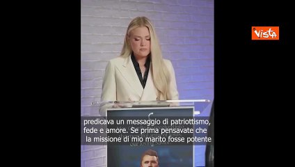 La vedova di Charlie Kirk, commossa: "Il movimento creato da mio marito non morirà"