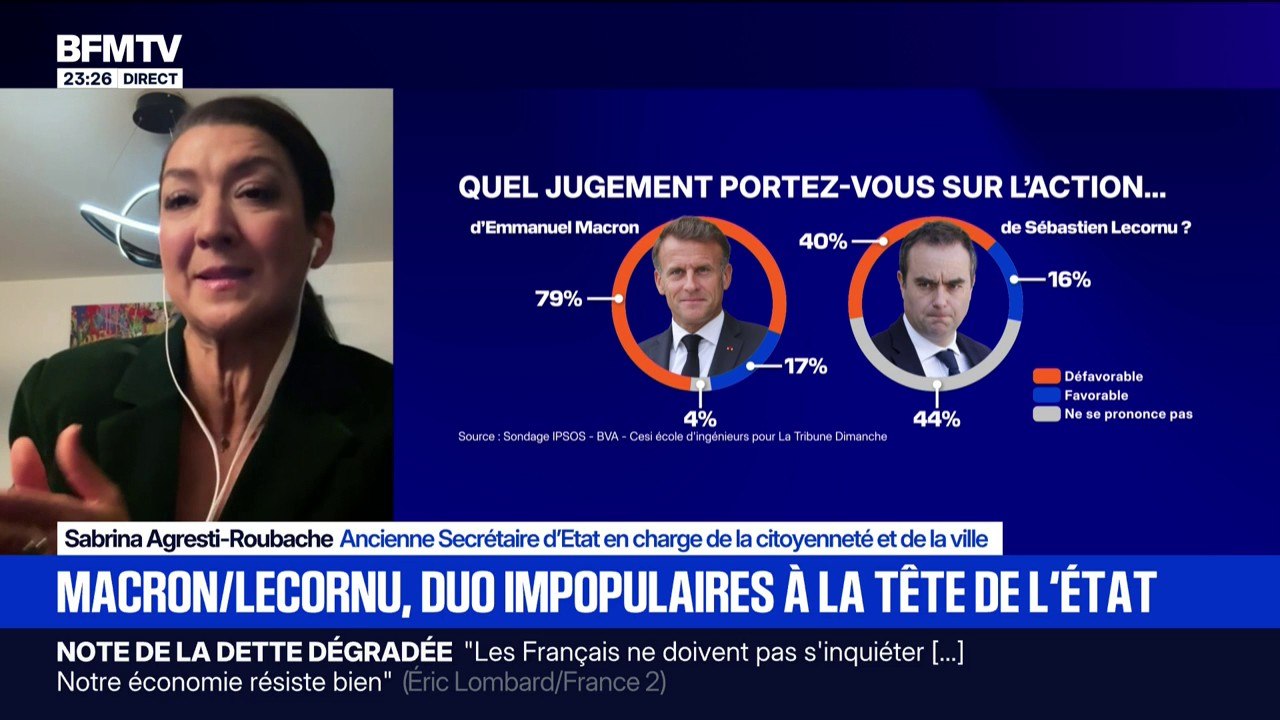 Macron et Lecornu impopulaires: pour Sabrina Agresti-Roubache, ancienne secrétaire d'État, "il ne faut pas que ça soit l'alpha et l'oméga de toutes nos discussions"