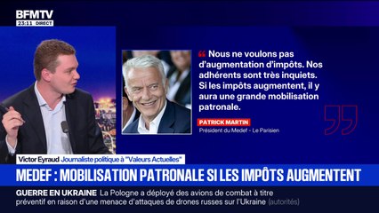 Medef : mobilisation patronale si les impôts augmentent - 13/09