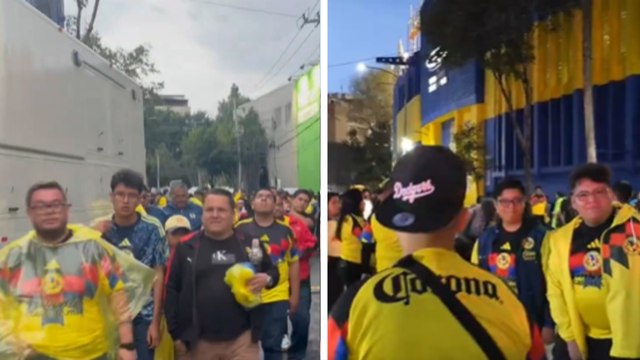 Afición del América llega al Estadio Ciudad de los Deportes para el Clásico Nacional contra Chivas