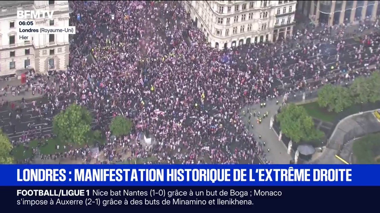 "L'immigration illégale est hors de contrôle": une manifestation d'extrême droite réunie 110.000 personnes à Londres, neuf personnes interpellées