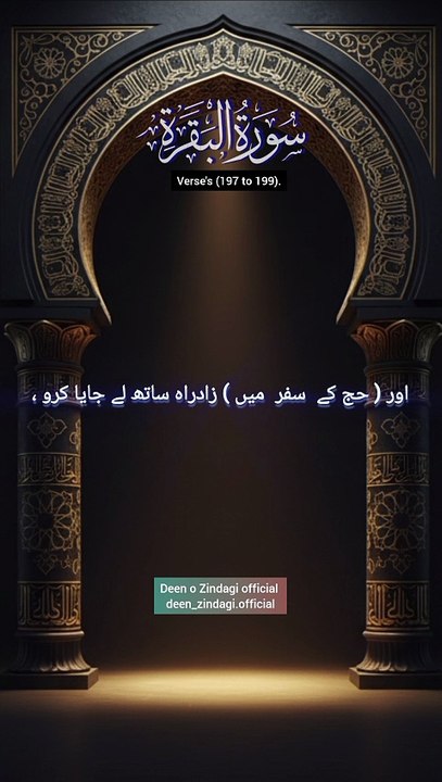 Surah Al-Baqarah, سورۃ البقرہ verses (197 to 199). Translation only.