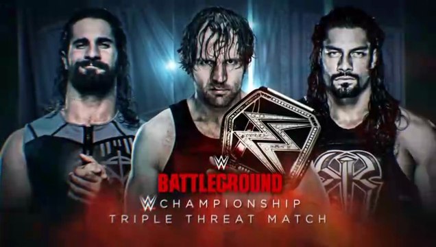 Seth Rollins vs Dean Ambrose vs Roman Reigns WWE Title Triple Threat Match in Battleground 2016