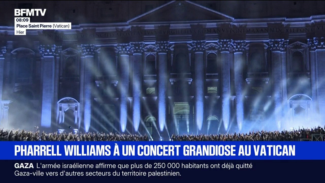 Les images du concert pour la paix au Vatican avec Pharrell Williams, Andrea Bocelli et John Legend