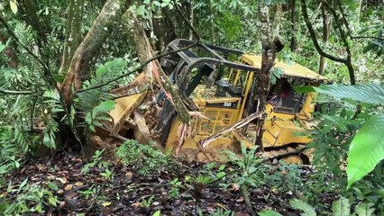 Bulldozer D6R XL Creates Access in Steep Mountains