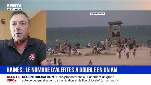 Hausse d'alertes aux baïnes: Il y a eu des houles au mois d'août qui ont été assez extraordinaires , explique Franck Marleux, nageur-sauveteur CRS