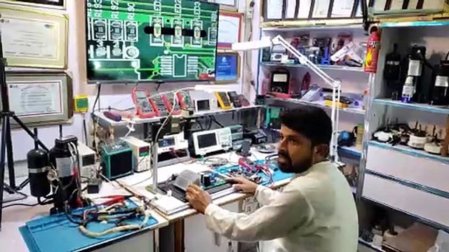 PEL DC inverter AC E5 error code AC PCB DC inverter AC PCB Repairing training center #456