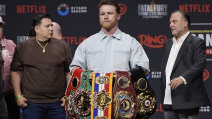 Terence Crawford crashed Canelo Alvarez’ press conference to give his belts back
