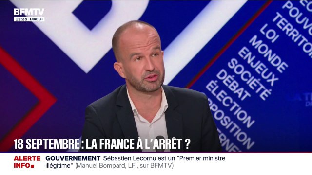 18 septembre: Manuel Bompard (LFI) appelle à la mobilisation sinon la chute de François Bayrou ne se traduira pas par un changement de politique