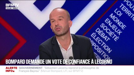 "Si monsieur Lecornu nous convie à Matignon avant le vote de confiance, je n'ai pas l'intention d'aller négocier avec lui quoi que ce soit", affirme Manuel Bompard
