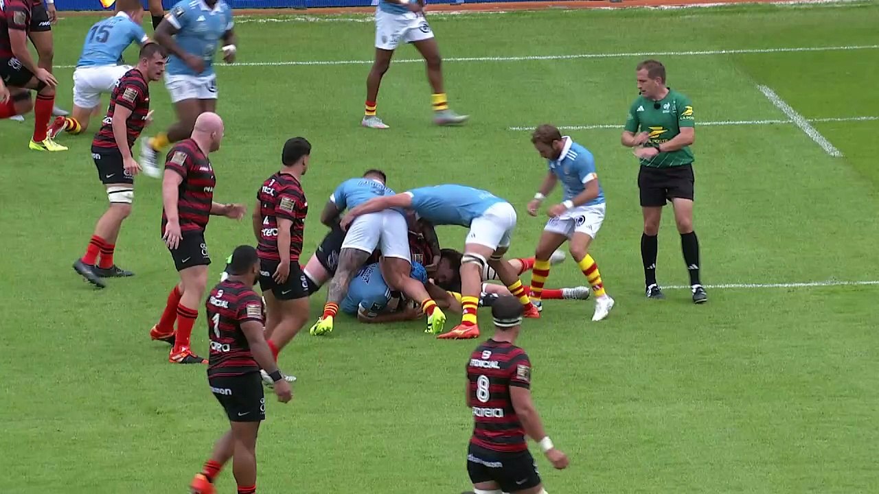 TOP 14 - Essai de Max HICKS (USAP) - Stade Toulousain - USA Perpignan