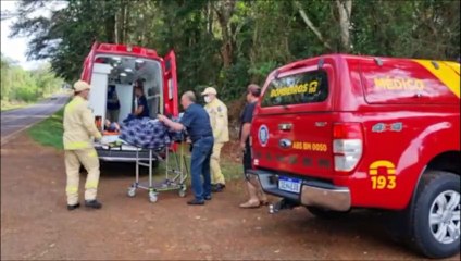 Adolescente cai do trator, bate o rosto e sofre trauma nas costelas