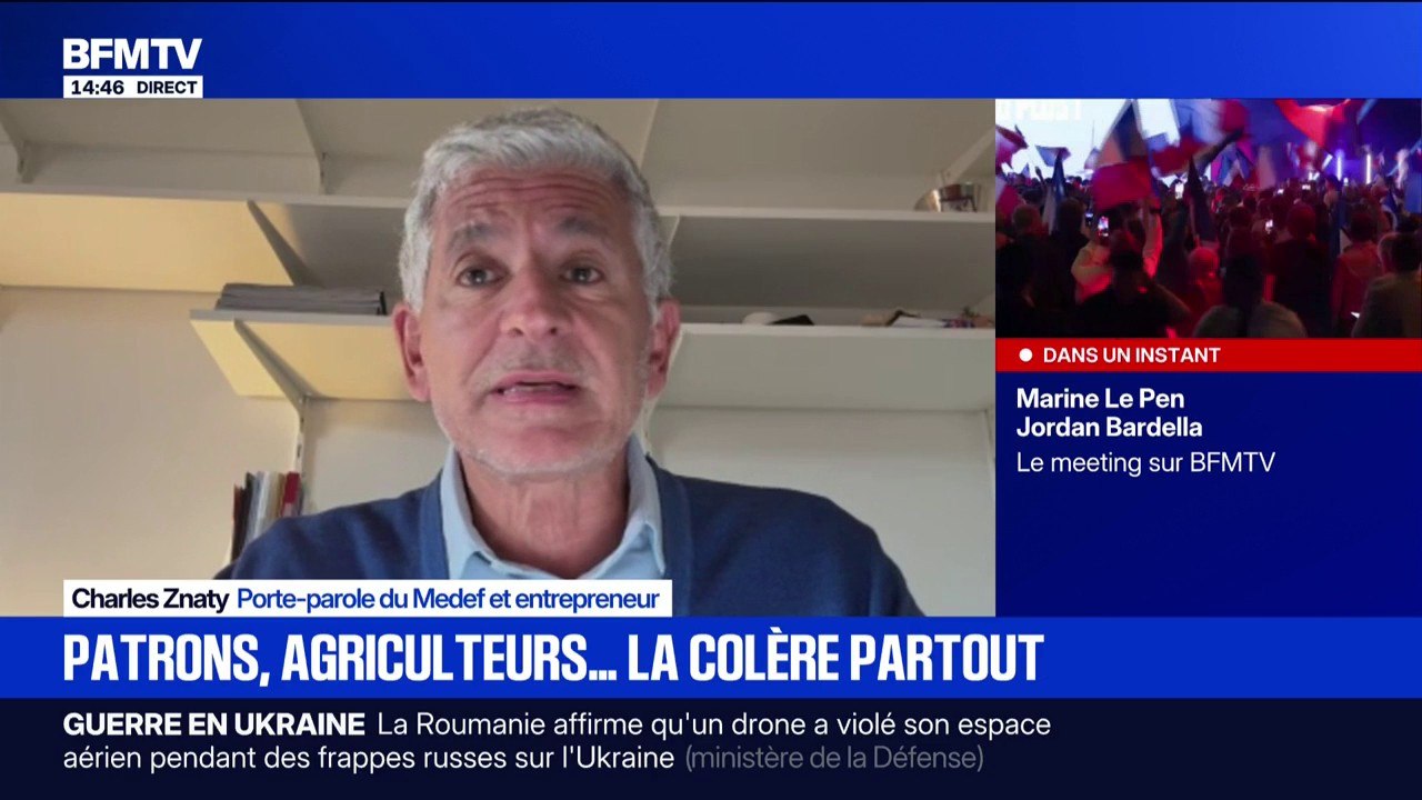 "Le patronat sait aussi se mobiliser", déclare Charles Znaty, porte-parole du Medef, qui, par l'intermédiaire de son président, a menacé d'une "grande mobilisation patronale" si les impôts des entreprises augmentent