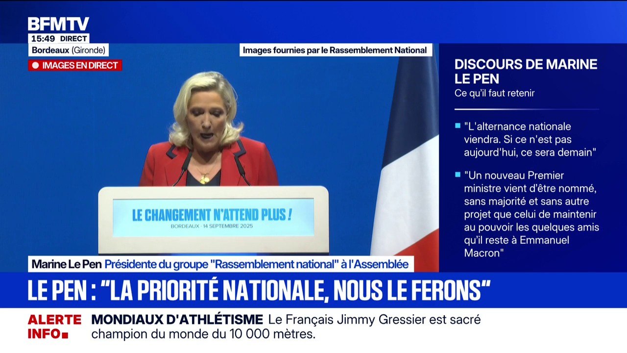 "Cette alternance politique porte un nom : celui de Jordan Bardella" : Marine Le Pen adoube Jordan Bardella lors de la rentrée politique du RN à Bordeaux