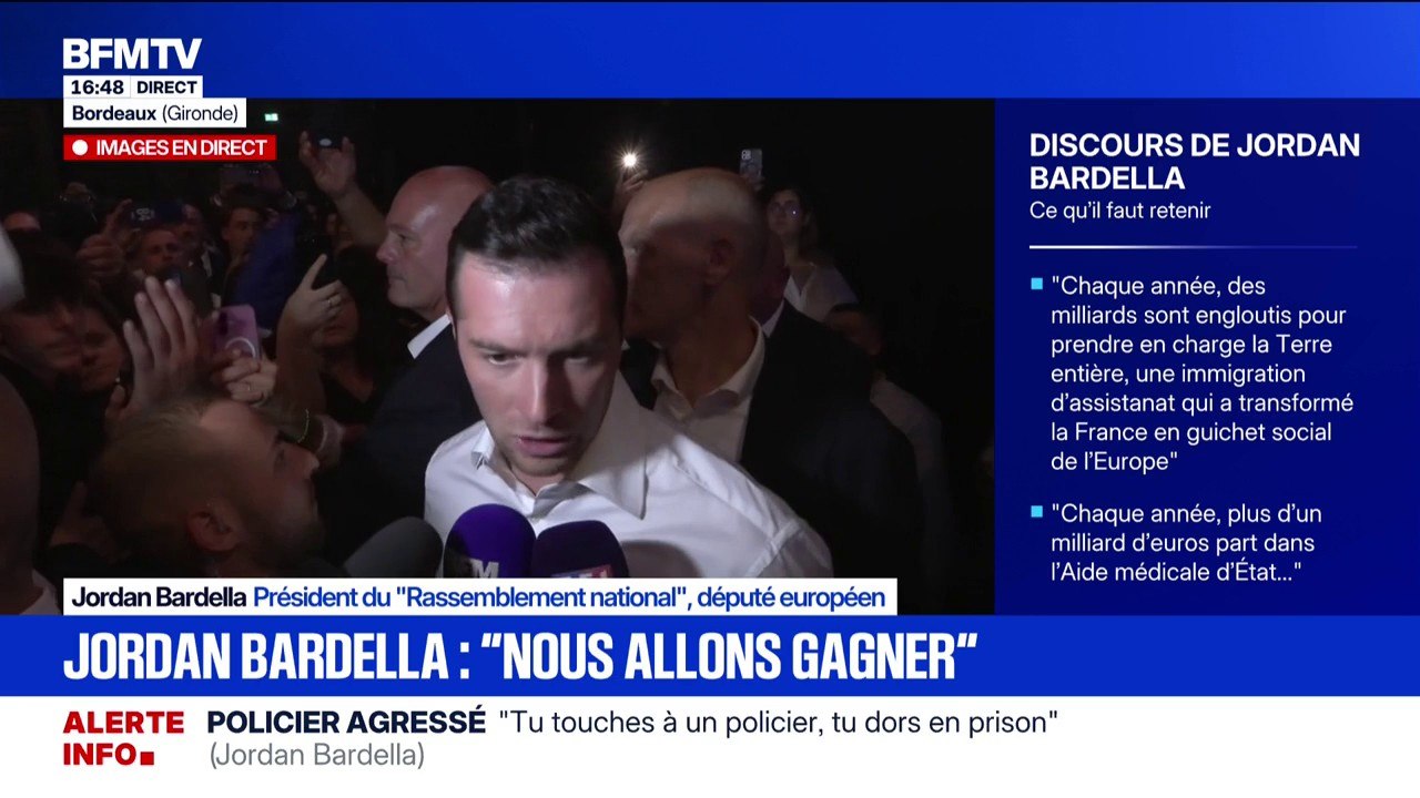 Jordan Bardella: "Si [Emmanuel Macron] souhaite rompre alors nous sommes prêts à lui dire qu'il y a des attentes très fortes dans le pays"