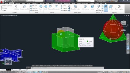 Autocad - 5/7 Iniciación 3D, básico 3D; Booleano, unión, diferencia e intersección. Tutorial HD