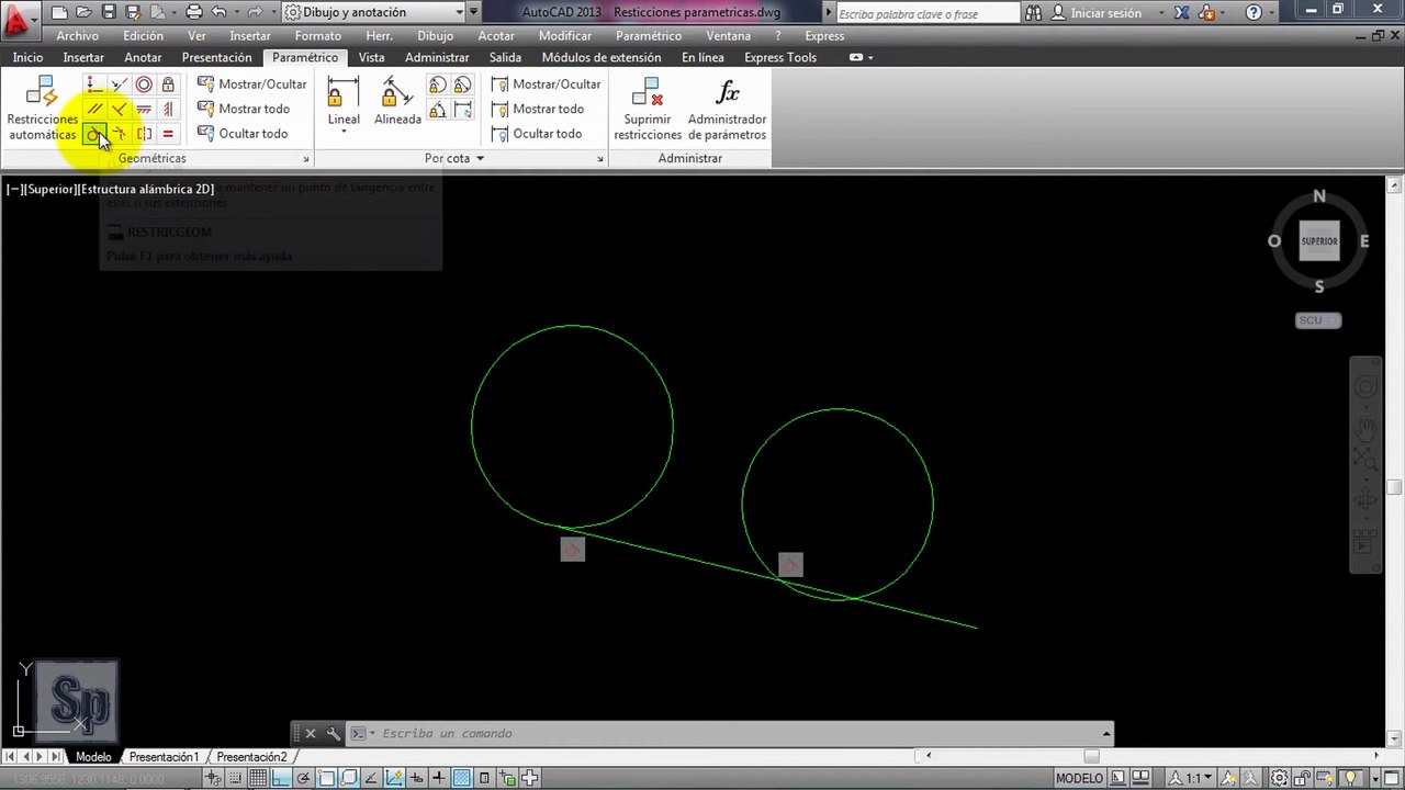 Autocad - 1/2 Restricciones paramétricas. Restricciones condicionales. Tutorial en Español HD