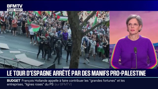 Tour d'Espagne arrêté par des manifestations pro-Palestine: Ce qu'il se passe aujourd'hui à Gaza devrait en effet appeler à des sanctions contre Israël , indique Sandrine Rousseau, députée (Écologiste et Social) de Paris.