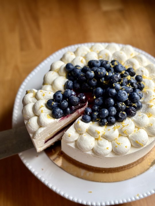 Cheesecake Myrtille et Citron sans Cuisson 🍋 | Recette de Cheesecake | Cours de Pâtisserie Paris