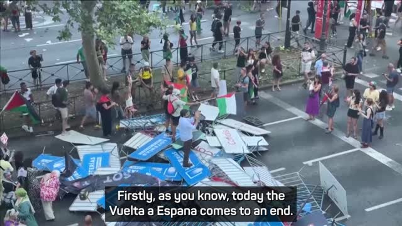 Spain PM expresses 'admiration for Spanish people' as protestors force Vuelta abandonment
