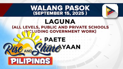 Maraming lugar sa Laguna, walang pasok dahil sa banta ng LPA