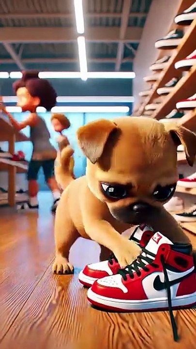 Puppy's New Shoe Crisis! Can't Tie His Laces? A Kind Little Angel Saved the Day!