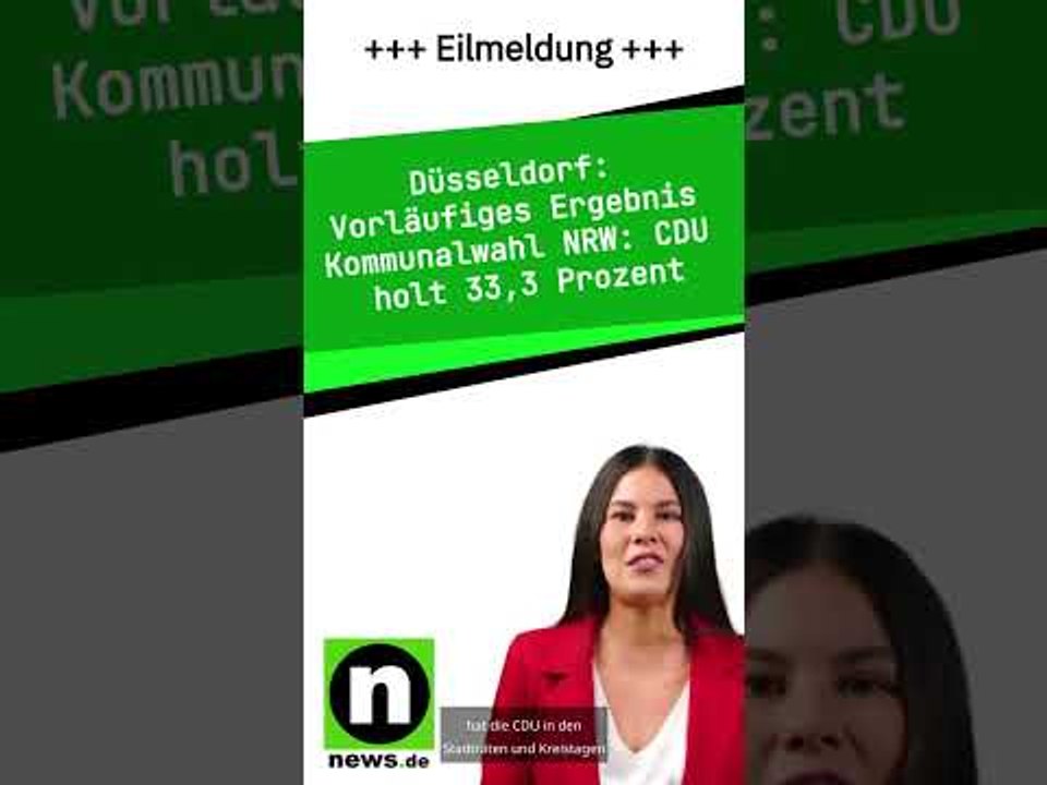 Vorläufiges Ergebnis Kommunalwahl NRW: CDU holt 33,3 Prozent