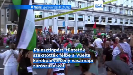 Palesztinbarát tüntetés miatt félbeszakadt a Vuelta kerékpárverseny zárószakasza