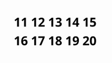 Numbers 1 to 20