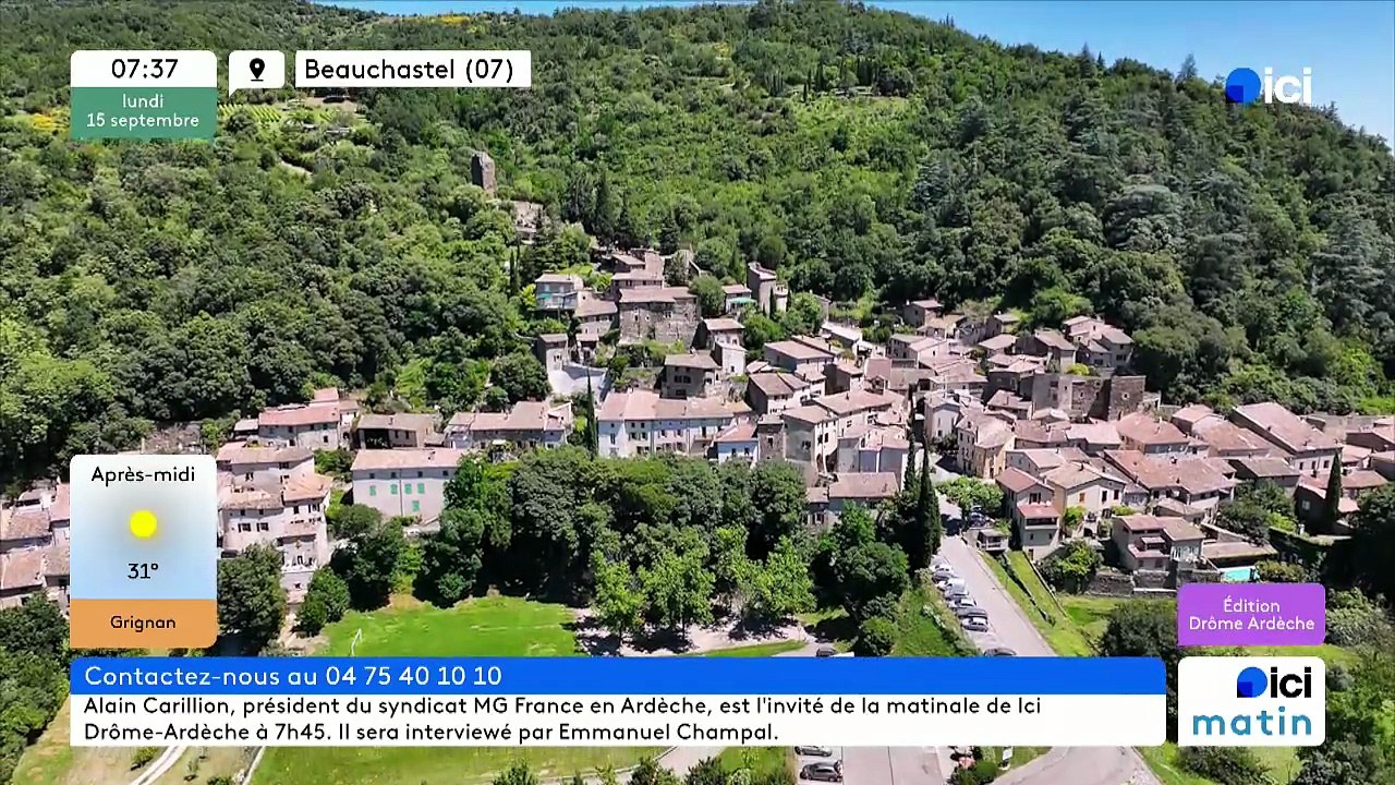 15/09/2025 - ici matin par ici Drôme Ardèche en vidéo