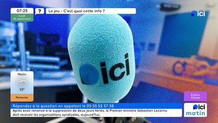 15/09/2025 - ici matin par ici Creuse en vidéo