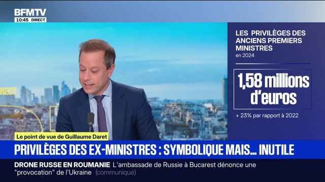 Fin des privilèges des ex-ministres: symbolique mais... inutile : le point de vue de Guillaume Daret, éditorialiste politique BFMTV