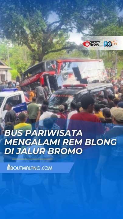 KECELAKAAN BUS ROMBONGAN RSBS JEMBER DI JALUR BROMO DIDUGA MENGALAMI REM BLONG