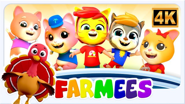 All New Five Little Kittens 🐱 | Farmees Nursery Rhymes & Kids Songs in 4K