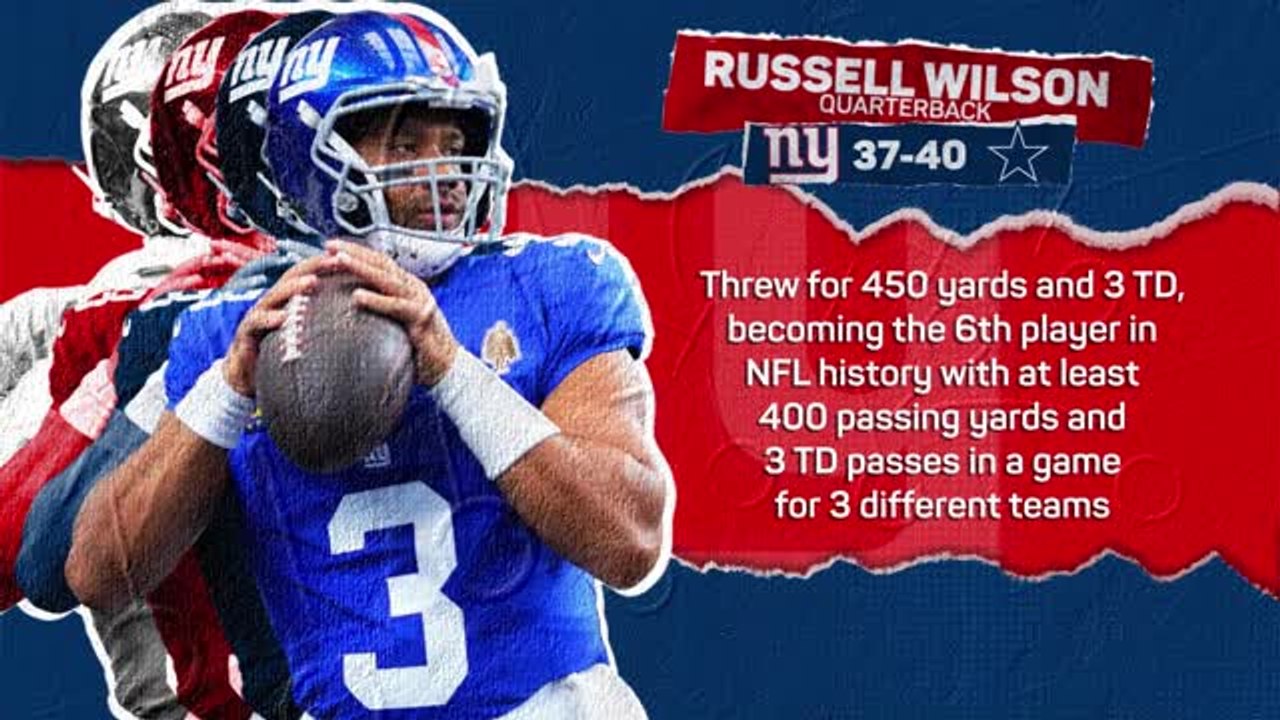 NFL Pick 6: Week 2 - Wilson stands tall despite Giants defeat