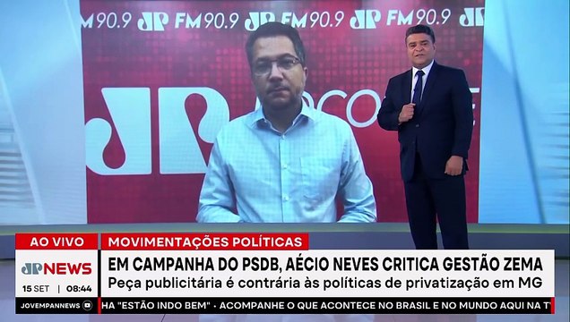 Aécio Neves usa propaganda do PSDB para atacar Romeu Zema