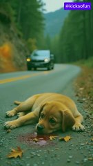 Injured dog saved by a man 👞👞