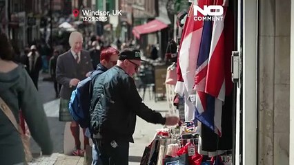Bandeiras dos EUA decoram ruas de Windsor antes da visita de estado de Trump