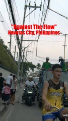 Against the flow in Navotas City, Philippines