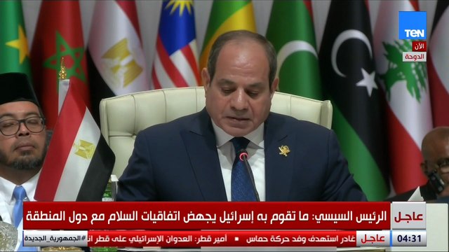 الرئيس السيسي: مصر تؤكد رفضها الكامل لاستهداف المدنيين وتجويع شعب بأكمله