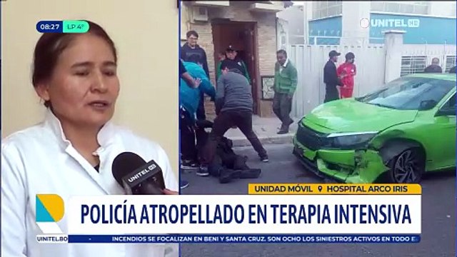 Policía que fue atropellado y arrastrado por un vehículo, está en estado crítico y fue ingresado a terapia intensiva