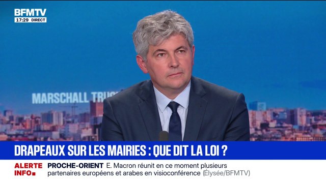 Drapeaux palestiniens sur les mairies: C'est le symbole d'une alliance entre des mouvements de gauche et même de gauche radicale et des mouvements islamistes , estime Gilles Platret, maire divers droite de Chalon-sur-Saône