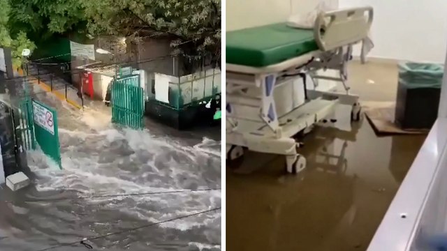 EDOMEX: Hospital del IMSS donde atienden a lesionados por explosión de pipa de gas está bajo el agua tras fuertes lluvias en Los Reyes
