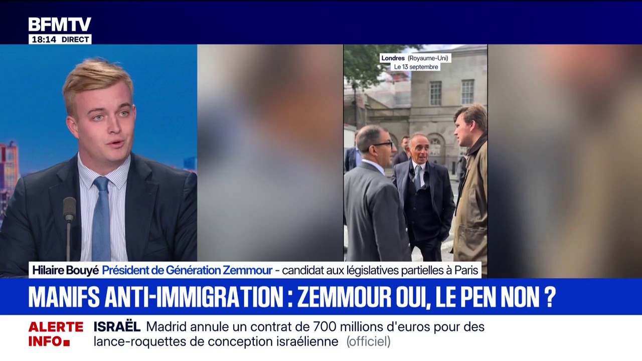 Manifestation anti-immigration à Londres: "On est tout à fait favorables à ce même genre de manifestation" en France, indique Hilaire Bouyé, président de Génération Zemmour