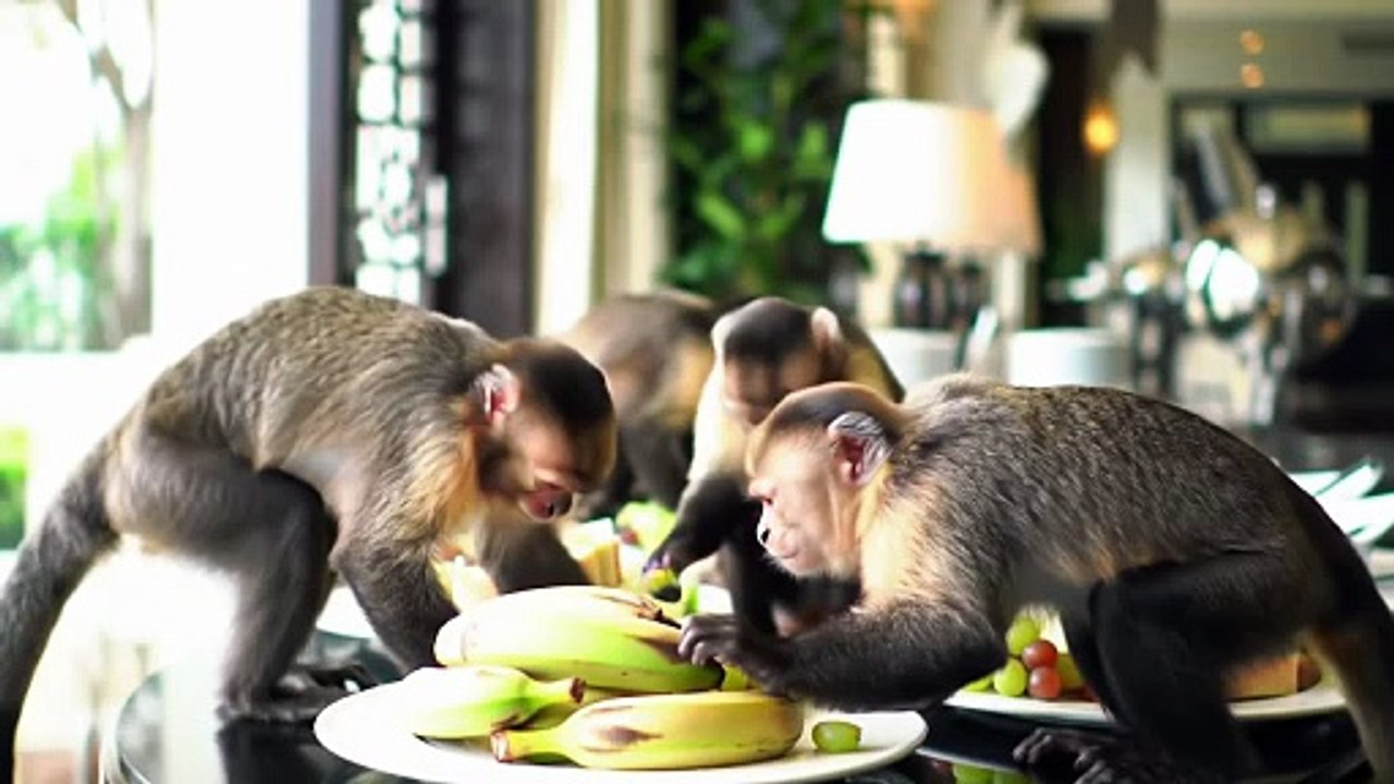 Monkey eating fruits ♥️😱