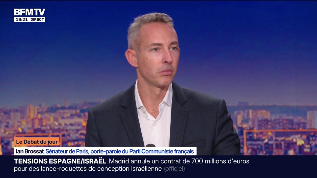 Drapeaux palestiniens sur les mairies: "Je souhaiterais que la tour Eiffel puisse être illuminée aux couleurs de la Palestine", affirme Ian Brossat, porte-parole du Parti Communiste français