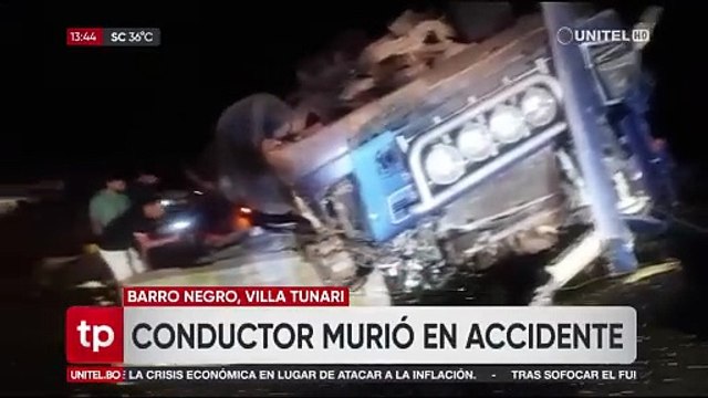 Conductor muere tras volcar con su tráiler luego de chocar contra una barrera en la ruta nueva Cochabamba – Santa Cruz